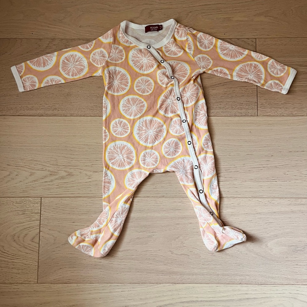 Grapefruit Organic Cotton Snap Footed Romper